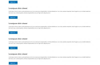 Screenshot of the careers page of the GS East Asia Manila Inc. website, featuring several job listings with placeholder text and "Apply now" buttons.