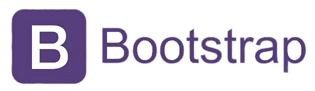 Bootstrap logo featuring a purple rounded square with a white letter B, followed by the purple text Bootstrap.
