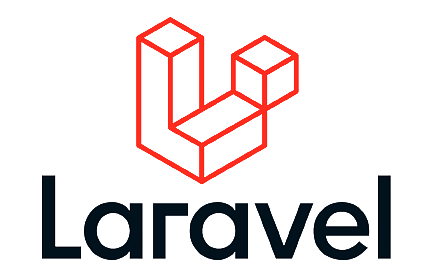 Laravel logo featuring a red geometric cube-like design above the dark blue text Laravel.