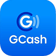 GCash logo featuring a white letter G with dark blue encircling elements and signal waves on a bright blue background, with the word GCash written in white below.
