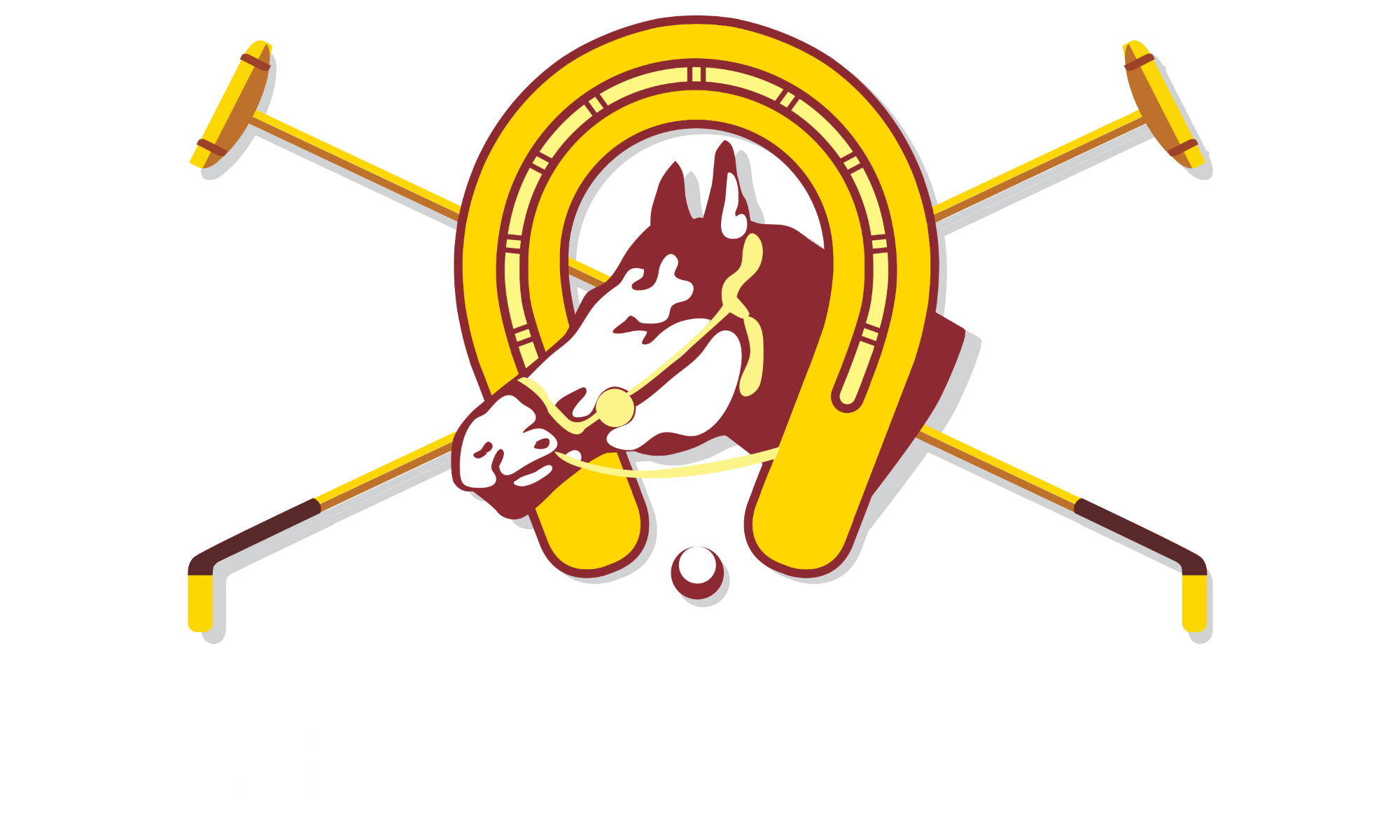 Manila Polo Club logo featuring a brown and white horse's head framed by a yellow horseshoe and crossed polo mallets.